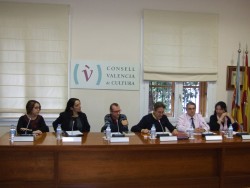 De izquierda a derecha: Alba Fluixá, Pilar Verdú, Alfons Navarret, Ricardo Bellveser, Juan Luis Bedins y Mila Villanueva.